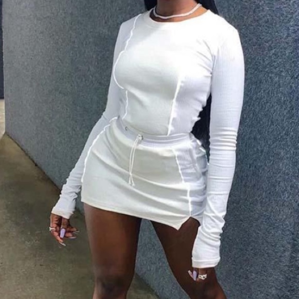 Two piece white reflective set